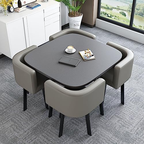 Piccolo set da tavolo per sala riunioni, tavolino da caffè e sala conferenze, salvaspazio, per ufficio, negozi, negoziazione, vendita, riunioni (grigio scuro)