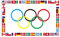 Große oly Flagge, 1,5 x 0,9 m, Oly Dekorationen Banner, große Oly Flagge für Oly 2024 Dekorationen, Fünf-Ring-Flagge für Oly Spiele, Motto-Party-Dekoration 2024, Oly Rings Games