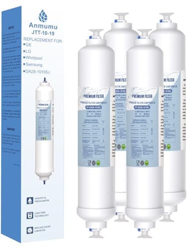 Inline Water Filter Compatible with Samsung* DA29-10105J, Samsung* Fridge Freezer DA99-02131B,HAFEX/EXP, DA99-02131B,WSF-100, EF9603, Haler LG,Daewoo GE, Bosch, Beko Inline Refrigerator,4 Pack