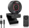 Angetube Webcam 2K@60FPS con tracciamento AI, videocamera per PC con microfoni stereo, telecomando, zoom digitale 8X, copertura magnetica per la fotocamera, autofocus TOF, USB3.0 per streaming