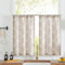 TOPICK Floral Küchengardinen Schiebevorhänge Licht Filter Kurze Fenster Vorhänge Französisch Bauernhaus Leinenoptik Kleine Fenster Bistrogardine für Wohnzimmer Küche 65B x 90H(cm) 2 Platten Grau