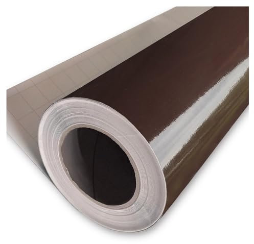 Rouleau adhésif Marron aspect brillant 123 cm x 5 m, vinyl autocollant multi usage vendu au mètre, adhésif de décoration au mètre