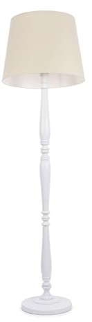 ValueLights | Traditional White Wood Candlestick Floor Lamp with Beige Tapered Shade for Living Room | Floor Lamps, Home Décor & Improvement Essential | Included LED Bulb
