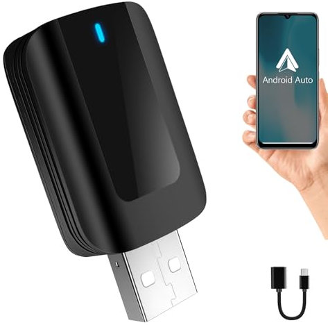 YVVV Android Auto Wireless Adapter, Schnelles Upgrade von kabelgebundenem auf kabelloses Android Auto Plug & Play, kompatibel mit Android 11+ und Autos mit kabelgebundenem Android Auto