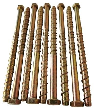 AF4F M8 x 130mm Concrete Self Tapping Masonry Bolt Anchor Screw (10 Pack) 13mm Hexagonal Head fix to Masonry, Brick, Marble, Stone etc