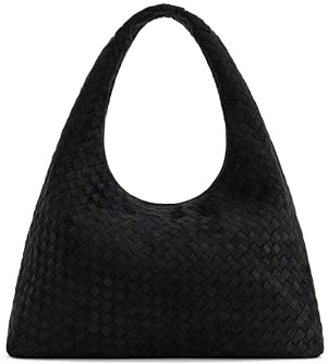 JW PEI Laura Sac à bandoulière tissé pour femme - Daim Synthétique Noir