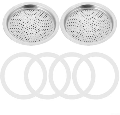 Parti di ricambio essenziali per moka con due filtri e quattro guarnizioni (6 tazze)