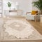 Paco Home Alfombra Salón Dormitorio Pelo Corto Vintage Oriental Abstracto Patrón Moderno Beige, tamaño:80x150 cm