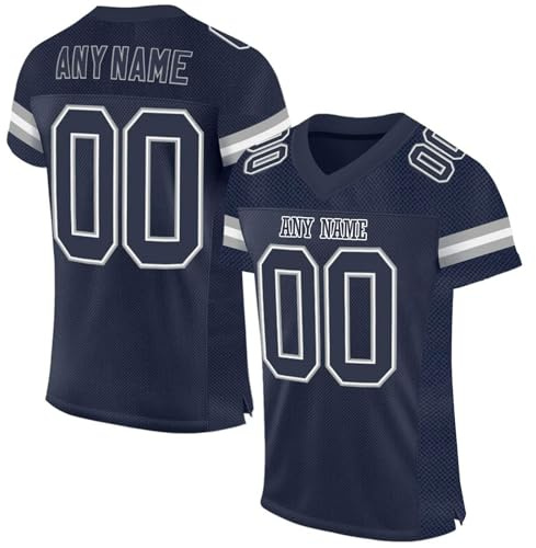 Maillot Personnalisé pour Adulte et Enfant, Homme et Femme Ballon Football Americain Oversize Sport Tee Rugby Shirt Personnalisable avec Nom Numéro L'équipe