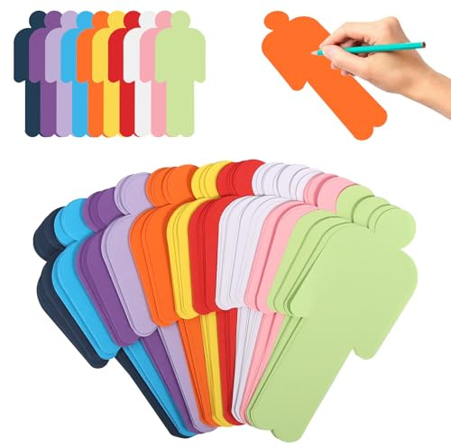 200 Stück Bunt Moderationskarten Set 20 x 8 cm Mensch 10 Farben Präsentationskarten Metaplankarten Set Bunte Karteikarten Lernkarten Blanko Kärtchen zum Beschriften für Büro Schule Präsentation