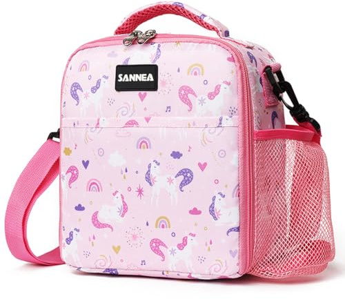 Borsa Termica il pranzo Riutilizzabile Borsa Frigo con Cinghia Regolabile e Borsa per Bottiglia d'acqua laterale Per Uomini Donne e Bambini Lunch Bag per Campeggio Lavoro Scuola