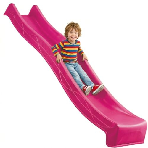 SPIELTURMKING Kinder Rutsche 2,90 m Outdoor Garten Spielgeräte, Pink | Stabile Wasserrutsche für Kinder, Alternative zu Indoor Spielgeräten, Kinderrutsche, Wellenrutsche für Podestöhe 1,50 m