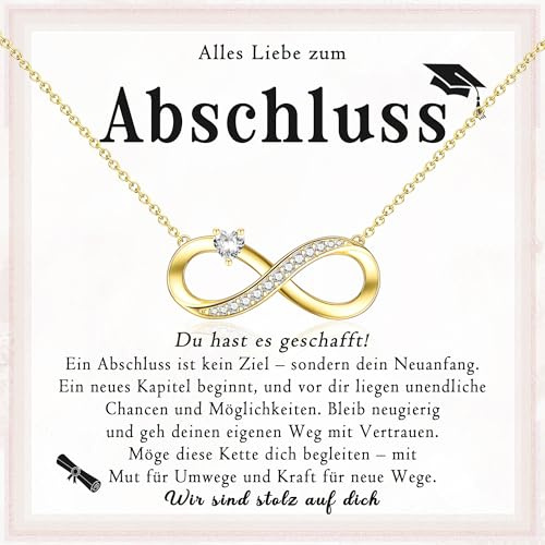 PDTU Abschluss Halskette, Kette Geschenke zum Abitur Abi für Mädchen, Abschluss Geschenk zum Abitur Bachelor Master Schulabschluss Geschenk für Tochter Schwester Enkelin Nichte Freundin Schüler