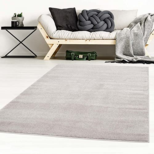 Taracarpet Designer-Teppich Galant Flauschige Flachflor Teppiche fürs Wohnzimmer, Esszimmer, Schlafzimmer oder Kinderzimmer weich und Schadstoffgeprüft grau 080x150 cm