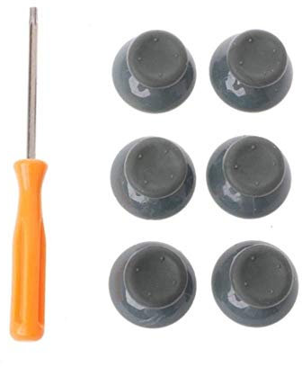 7 en 1 Capuchons de clé analogique 3D + tournevis T8 pour manette Xbox 360 (gris)