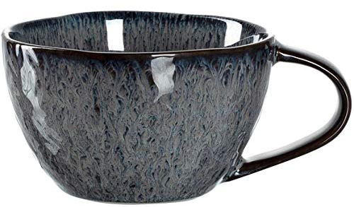 Leonardo Matera Kaffee-Tasse, 1 Stück, spülmaschinengeeignete Keramik-Tasse, 1 mikrowellenfester Becher, Tasse aus Steingut, grau, 290 ml, 018586