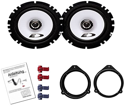 Alpine SXE 1725S Lautsprecher mit Einbauset passend für Saab Saab 9-3 1998-2002 Türen vorne 440 W 165mm 2 Wege Koax