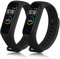 ZGCE 2 Stück Armband Kompatibel mit Xiaomi Mi Band 3/4 Armband, Bunt Silikon Wasserdicht Ersatzband für Xiaomi Mi Smart Band 4, Damen Herren (Schwarz+Schwarz)