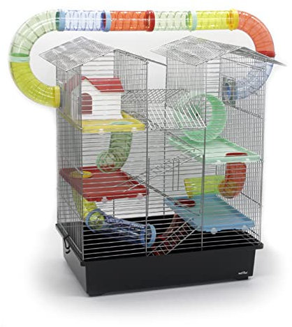 Nagerkäfig CH2 XXL Zubehör Tunnelsystem Chrome Schwarz Bunt Maus Hamster Käfig