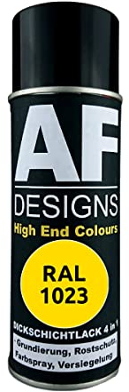 Alex Flittner Designs Peinture antirouille 4 en 1 RAL 1023 - Jaune signalisation - Peinture de protection pour métal - Spray de peinture antirouille