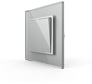 LIVOLO Wippe Wechselschalter Wippschalter Lichtschalter Wandschalter mechanich für Unterputz mit Glasrahmen in Grau