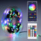 Guirnalda de luces inteligentes de 20 m, sincronización de música, aplicación Bluetooth y control remoto, cambio de color RGBIC para decoración de fiesta de Navidad, boda, sala de juegos, alimentación