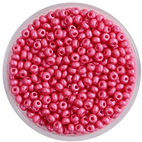 PRACHT PermaLux Rocailles Glasperlen 2.6 mm 17 g Ganzjährig geeignet für Schmuckherstellung und Bastelprojekte Dunkelrosa