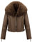Geschallino Donna Giacca in Ecopelle Scamosciata Foderata in Sherpa Caldo Cappotto Corto Invernale con Colletto in Pelliccia 267 Camel S