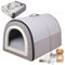 Casa para perros interior 2 en 1 camas de gato plegables con cojín extraíbles de la cama para perros casa impermeable de gato tibio cama de perro cubierta cubierta, cama de cueva de perros grande