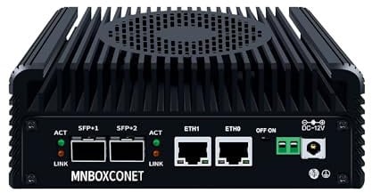 MNBOXCONET S2 Mini PC N100 2x10gb SFP+, Firewall Appliance Hardware Micro Büro, DDR5 8GB RAM 128GB SSD, 2xi226V 2.5Gbit LAN, USB C, TF Card Slot, Support Proxmox OPNsense Win, SPK/MIC