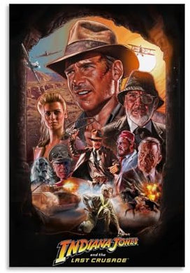 Indiana Jones Animationsfilm inspirierendes Design-Poster, Porträtkunst, Leinwandgemälde, Poster, Schlafzimmer, ästhetische, dekorative Atmosphäre, 30 x 45 cm, ungerahmter Stil