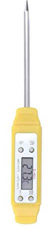 Meat Thermometer Pen, Kitchen Barbecue Meat Oil Temperature Water Type Pocket Digital Thermometers Meter Probe Type Electronic Food Thermometer Read Food for Cooking Red (Yellow)