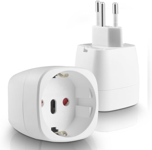 2 Stück Weiß Adapter Schweiz Deutschland, Adapter Deutschland Schweiz, Schweiz Adapters Steckdos, Für Malediven, Ruanda, Liechtenstein