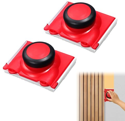 2PCS Paint Pads for Walls and Ceilings Red Cutting in Tool Nylon Bristles Paint Pad Handhold Paint Edger for Cutting in Paint Brush Corner Edges Practical Paint Edger Tool