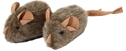 ycezw Jouet Souris - Pack de 2 Squittii, Jeu réaliste interactif, Souris Douce en Peluche avec Fonction impliquante | idéal pour la Simulation de la Chasse, Les Exercices d'éraflure, estimation