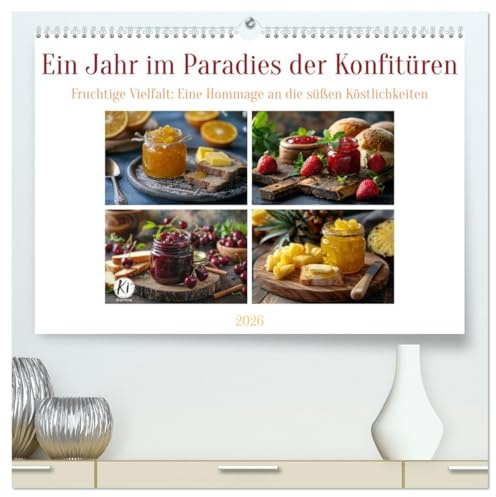Ein Jahr im Paradies der Konfitüren (hochwertiger Premium Wandkalender 2026 DIN A2 quer), Kunstdruck in Hochglanz: Leckere Früchte im Glas - für den Frühstücksgenuss (CALVENDO Lifestyle)