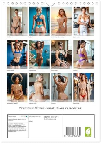 Verführerische Momente - Muskeln, Kurven und nackte Haut (Wandkalender 2026 DIN A4 hoch), CALVENDO Monatskalender: Erotik-Kalender mit muskulösen ... stark, unwiderstehlich. (CALVENDO Erotik)