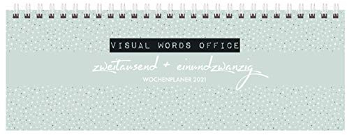 Tischquerkalender Visual Words Office 2021: 1 Woche 2 Seiten; Bürokalender mit viel Platz für Notizen; Format: 29,8 x 10,5 cm