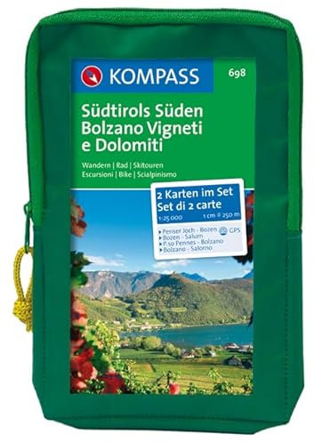 Südtirols Süden 1 : 25 000: 2-teiliges Wanderkarten-Set mit Wanderführer in der Nylontasche. GPS-geeignet
