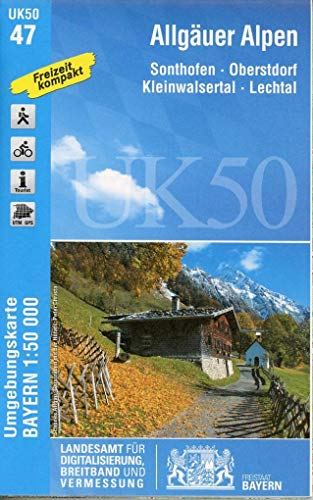 UK50-47 Allgäuer Alpen: Sonthofen, Oberstdorf, Kleinwalsertal, Lechtal, Immenstadt i.Allgäu, Jungholz, Nebelhorn, Alpsee, Bad Hindelang, Grünten, ... Karte Freizeitkarte Wanderkarte)