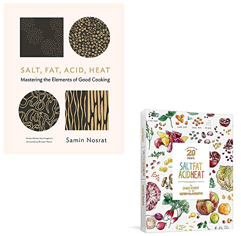 Samin Nosrat Salt Fat Acid Heat Collection 2 Books Set (Mastering the Elements of Good Cooking [Hardcover], A Collection of 20 Prints)