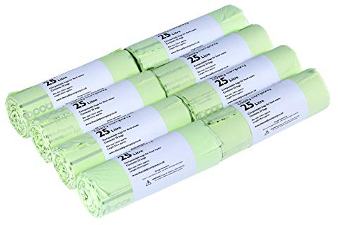 200 x 25 Litre Caddy Company Compostable Kerbside Caddy Bags – 8 rolls - EN13432 25L Food Waste Liners