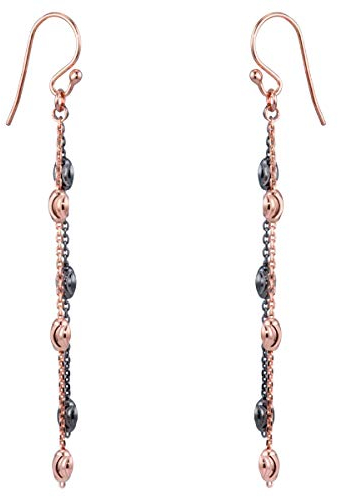 Materia Damen Ohrhänger lang 70mm - 925 Silber Ohrringe in rosegold SO-360
