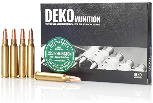 Deko Patronen NATO Munition | Kaliber 5,56 x 45 mm .223 Remington | geeignet für Deko Waffen und zur Dekoration | Patronenhülsen aus Metall | legal nachweisfrei erhältlich (5)
