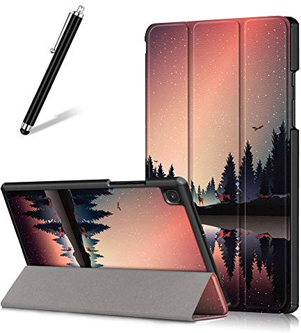Artfeel Coque pour Samsung Galaxy Tab A7 2020 10.4 T500/T505/T507,Étui Cuir à Rabat Mince Léger avec Support Pliable,Réglable Multi-Angle Béquille Folio Flip Tablette Housse,Crépuscule
