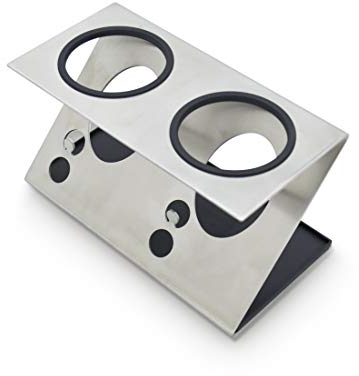 Levivo Flaschenhalter/Abtropfhalter für Wassersprudler Flaschen Glas, Edelstahl, ABS-Kunststoff, Silber, medium
