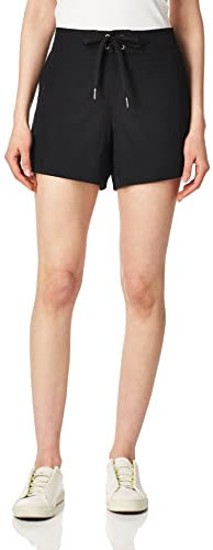 Nautica Damen Standard Solid 11,4 cm Core Stretch Quick Dry Board Short Badeanzug Hose mit verstellbarem Kordelzug Bund Cord Boardshorts, schwarz, Small