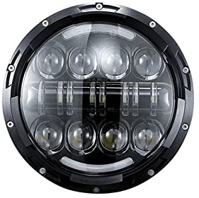 Scheinwerfer Motorrad 7Inch Motorradscheinwerfer Black Vulcan VN 500 750 800 900 1600 1700 1500 Passend Für 93-08 Ducati Monster 1000 600 Motorrad Scheinwerfer ( Color : 80W Black )