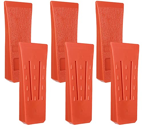 DAJAVE 6 Stück Baum-Fällkeile, 15,2 cm Fällkeile mit Spikes für sicheres Schneiden von Bäumen, Baumkeil-Fäll-Set für Kettensägen, Baumholz, Schneiden von Kettensägen, Baumscheit