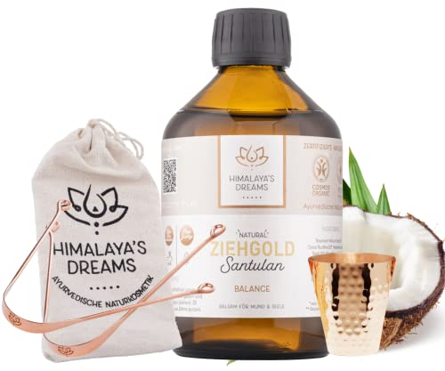 Himalaya´s Dreams® ZIEHGOLD Mundziehöl, Zahnöl BALANCE [zertifizierte BIO Naturkosmetik] 250ml - Ayurveda Ritual für Zahnpflege & Zahnbleaching